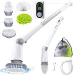 Yeolet Electric Spin Scrubber,Cleaning Brush Scrubber for Home with LED Display,3 Angle Adjustment & Detachable Long Handle,Cleaning Brush for Bathroom,Shower,Floor,Glass, Car