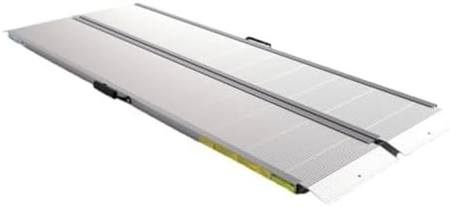 EZ-ACCESS TRAVERSE 6 Foot Durable Aluminum All Weather Singlefold Portable Folding Loading Ramp with Carrying Handles, Silver