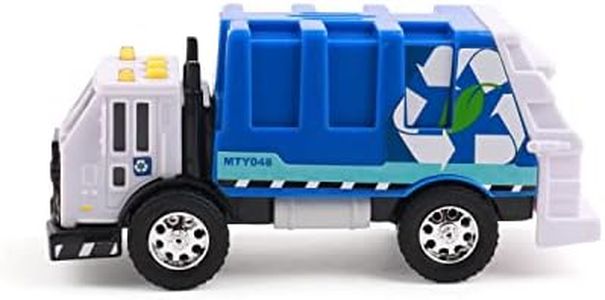 Mighty Fleet Toughest Minis 5" Garbage Truck Toy w/Lights & Sounds, Realistic Design & Batteries Included - Age 3+