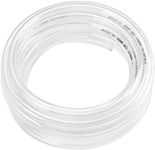 Clear Vinyl Tubing Flexible PVC Tubing, Hybrid PVC Hose, Lightweight Plastic Tubing, by 1/2 Inch ID, 5 Feet Length