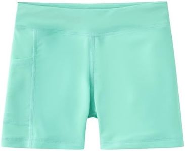Dovio Girls' Swim Shorts, UPF 50+ Sun Protection Fully Lined Pockets Quick-Dry Soft Board Short for Beach Pool (Green, 10)