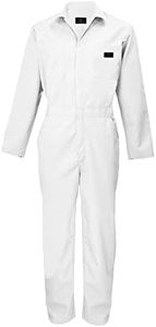 ACTIVE UNIFORMS Overall Workwear Men Long Sleeve Coveralls, White (Medium)