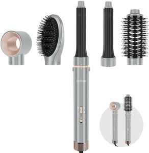 5 in 1 Hair Dryer Brush, PARWIN PRO BEAUTY Air Styler 110000 RPM High-Speed Ionic Hairdryer Fast Drying, Hair Styling, Volumizing, and Curling(Gray)