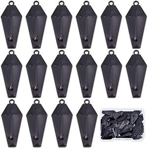 SUNNYCLUE 1 Box 30Pcs Coffin Cross Halloween Charms Halloween Gothic Style Enamel Coffin Pendants Crafting Dangle Cross Charm Hang Ornament Pendants For Jewelry Making Charms Party Decoration, Enamel