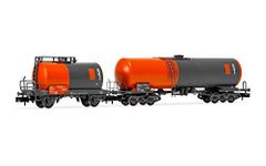 ARNOLD HN6398 SBB, 2-Unit Set Tank Wagons, Red/Grey Livery, Contains 1 x 2-Axle Tank Wagon and 1 x 4-Axle Tank Wagon UETIKON, Period V-VI Rolling Stock