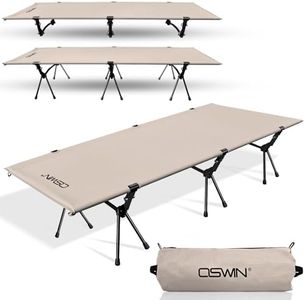 OSWIN Adult Backcountry Camping cot with Leg Extension, rollaway Camping cot, Ultralight Folding Backpack Bed, Support 330-pound, Portable Camping Bed Outdoor Hiking RV Beach（Khaki）