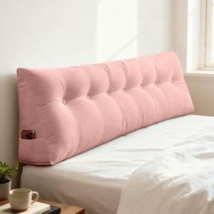 Shuyeon Wedge Pillow Headboard King Triangular Bed Wedge Pillow for Headboard, Headboard Pillow Reading Pillow for Daybeds and Bunk Beds with Removable Velvet Cover