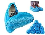 Blue Shoe Guys Premium Disposable Boot & Shoe Covers Booties | 100 Pack | Durable, Non-Slip, Non-Toxic, Water Resistant, Recyclable Protectors for Indoor & Outdoor | Large Size Fits Most Shoes