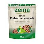 Zeina Whole Pistachio Kernels (1Kg) - Ideal for Snacking and Home Baking, Vegan Approved Raw Pistachio Kernels, High in Fibre, Minerals and Vitamin E