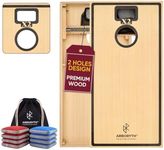 ARBORYTH Wood Cornhole Board Set - 8 Bean Bags (Natural X2 Target, 4x2 ft)