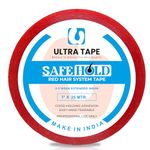 SAFEHOLD Hair Patch Red Tape| Hair Wig Red Tape | Ultra Hold Tape | Double-sided Hair Patch Red Tape | Cotton-Cloth Red Tape | Waterproof | Maximum Hold upto 2 weeks (Red, 1 inch, 25 Metre)(Pack Of 1)