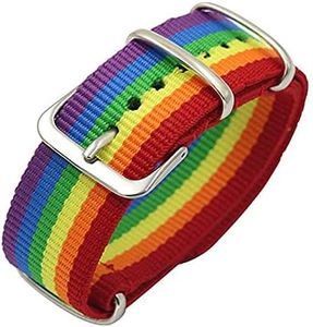 Pulsera Tela LGBT Orgullo Gay - Pulsera Hombre o Mujer Bandera Gay - Correa Reloj Multicolor - Regalos Originales para Mujer y Hombre