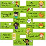 Lincia 12 Pcs Classroom Phrases Spanish Signs Spanish Educational Posters Spanish Posters for Classroom Decorations Homeschool Kindergarten Wall 1st Grade Kids Toddlers Bilingual Learning, 17 x 9 Inch