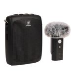 WinBridge Wireless Voice Amplifier – Bluetooth Lapel Microphone with Speaker, Windproof Foam Compact & Portable, Clip-On Mic, Mini Megaphone for Teachers Presenters, Tour Guides,15W WB006
