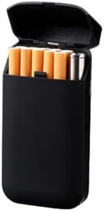 BEBO CREATIONS Cigarette Case With Lighter Stylish Plastic Cigarette Box with Rechargable USB Electric E Lighter (Black)