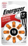 Energizer Hearing Aid Batteries, Size 13, EZ Turn & Lock, Pack of 8 , Orange