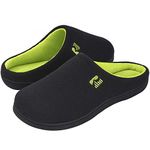 RockDove Men's Original Two-Tone Memory Foam Slipper, Size 10/11 UK Men, Black and Lime