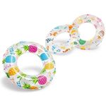 KidsZeeNie®Lively Print 51Cm Inflatable Swimming Rings for Kids & Adults | Swimming Tube Floater for | Blow Up Pool Swim Tube | Inflatable Summer Fun Ring for Pool Party, Lake, Beach (Pack of 3)