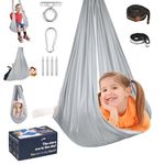 Sensory Swing Kids Indoor & Outdoor, Autism Sensory Products, Relieving of ADHD, Disorders, Anxiety, Cuddle Swing Indoor Outdoor Sensory Joy Swing Hammock，Wrinkle-Resistant Nylon Fabric (110"×63")