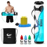 WAVEZ Water Tank Fitness Equipment – upto 48 lbsCore Water Gym Equipment Sandbags for Working Out Includes Air Pump, – Workout Bag for Strength Training, Baseball Training,Get sweat with water