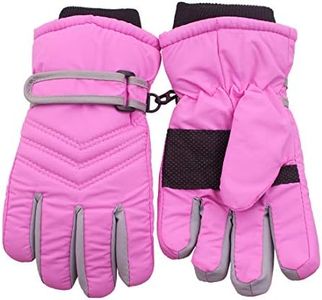 kimmyku Toddler Waterproof Winter Gloves Thinsulate Snow Ski Gloves For Kids Boy girls light pink