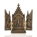 Collectible India Polyresin Jesus Christ Nailed On The Cross Statue Decorative Church for Christian Home Decor Sculpture(Size 8 Inches, Bronze)