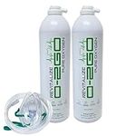 O2GO 2 X 18L Oxygen Can with Mask and Tube - revitalize 99.5% Pure Oxygen in a Lightweight Portable Canister