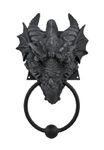 Gothic Medieval Dragon Door Knocker Cast Iron Finish