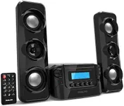 Philco Stereo Shelf Systems Compact CD Shelf System with Digital FM Stereo Radio, Bluetooth Wireless Technology, and Remote Control in Black | LCD Display | MP3 & AUX Port Compatible | USB Playback