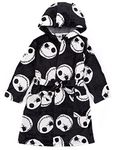 Disney The Nightmare Before Christmas Dressing Gown For Kids | Boys Girls Jack Skellington Pocket Black Bathrobe | Tim Burton Movie Pjs Robe 7-8 Years