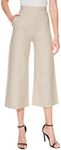 Tsful Wide Leg Pants for Women Trousers High Waisted Dress Pants Business Casual Summer Capris Stretch Pull On Work Slacks Beige