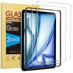 SPARIN 2 Pack Screen Protector for iPad Air 11 inch M2 2024 6th Generation, Tempered Glass Film with Easy Installation Frame, Apple Pencil & Case Compatible A2902 A2903 A2904