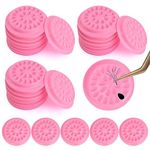 100Pcs False Lash Glue Holder, Lash Trays for Lash Extensions, Disposable Plastic False Eyelashes Glue Holder, Eyelashes Glue Holder Eyelash Extension Glue Holder Pallet Pads(Pink)