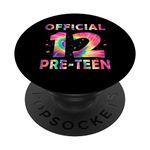 Official 12 Preteen Teenager 12th Birthday Gift Idea Tie Dye PopSockets Swappable PopGrip