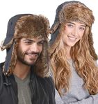 Tough Headwear Winter Trapper Hat - Russian Ushanka Trooper Aviator Hats for Men & Women - Snow Eskimo Hat with Ear Flaps