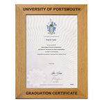 ukgiftstoreonline Personalised Brown Wooden Graduation Certificate Holder Frame Gift A4 Size