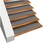 House, Home and More Set of 15 Skid-Resistant Carpet Stair Treads - Gray - 9 in. X 36 in. - Several Other Sizes to Choose from