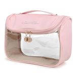 Niwlix Travel Makeup Pouch Cosmetic Organizer Bag Travel Pouch Shower Wash Bag Travel Essentials for Women, Accessories Organizer for Women Pink