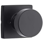 Kwikset Pismo Dummy Door Knob, Single Sided Handle for Closets, French Double Doors, and Pantry, Matte Black Non-Turning Interior Push/Pull Door Knob, with Microban Protection