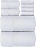 Luxury White Bath Towel Set of 8 Pi