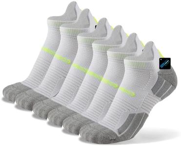 BRISIRA Coolmax Bamboo Viscose Compression Running Socks 3 Pairs Ankle Low Cut Athletic Anti Blister Cushioned Seamless