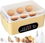 Chicken Egg Incubator, Automatic Egg Hatching Incubator,4-6 Mini Eggs Poultry Hatcher with Temperature Control Humidity Display for Hatching Chicken Quail Duck Bird Eggs