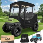 10L0L Deluxe Golf Cart Enclosure for 2 Seater Club Car Precedent, DS, Onward and Tempo, 600D Waterproof and Windproof Golf Buggy Rain Cover with 4 Side Clear Windows Golf Cart Cover for All Weather