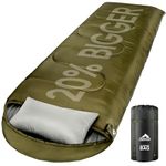 MEREZA Sleeping Bag for Adults Mens, Cold Weather Sleeping Bags XL Queen Size Sleeping Bag with Compression Sack for All Season Camping Hiking Backpacking