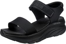 Skechers Women's D'lux Walker New Block Sport Sandal, Black Mesh, 6 UK