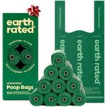 Earth Rated Dog Poop Bags with Handles on Refill Rolls, Easy-Tie Handle Bags on a Compact Roll, Extra Wide Opening, Guaranteed Leak-Proof, Unscented, 120 Count