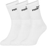 Puma Mens 3 Pack Crew Socks White 9-11