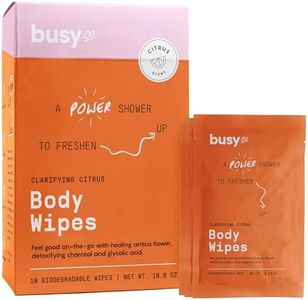 Refresh Body Wipes for Women – Cleansing Large Body Wash Wipes - Armpit Sweat Wipes for Body Odor – No Rinse, No Shower - Fresh Citrus – Arnica Flower, Charcoal & Glycolic Acid