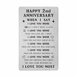 SOUSYOKYO 2 Year Anniversary Card Gifts for Men Him Husband, Personalized 2nd Wedding Anniversary Decorations Gift for Women Her Wife, Happy 2 Year Anniversary Present