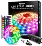 LED Strip Light Kit Waterproof 5050 SMD RGB 5M 16.4ft Strips Lighting Flexible Color Changing with 44 Keys Remote Controller and 12V Power Supply